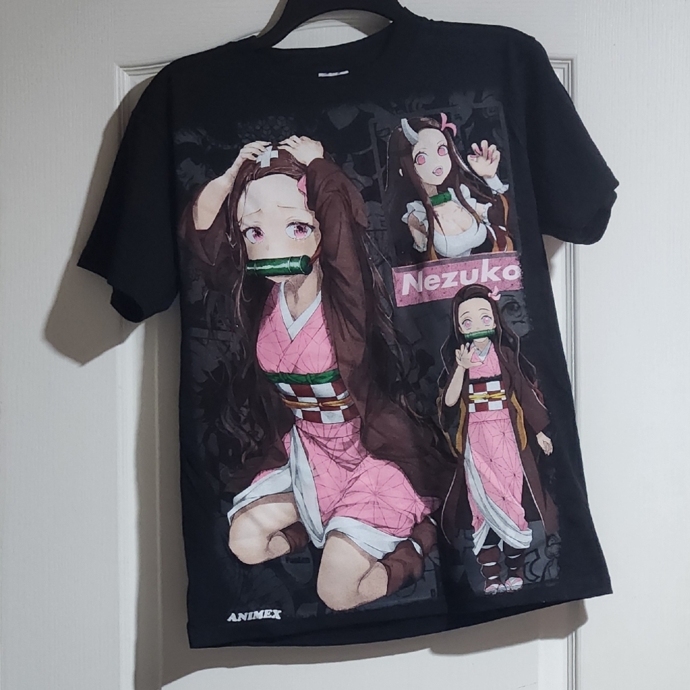 Anime Black T-Shirt with Nezuko Design